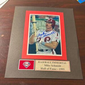 Baseball Immortal Mike Schmidt Hall of Fame 1995 Plaque - Red and Black